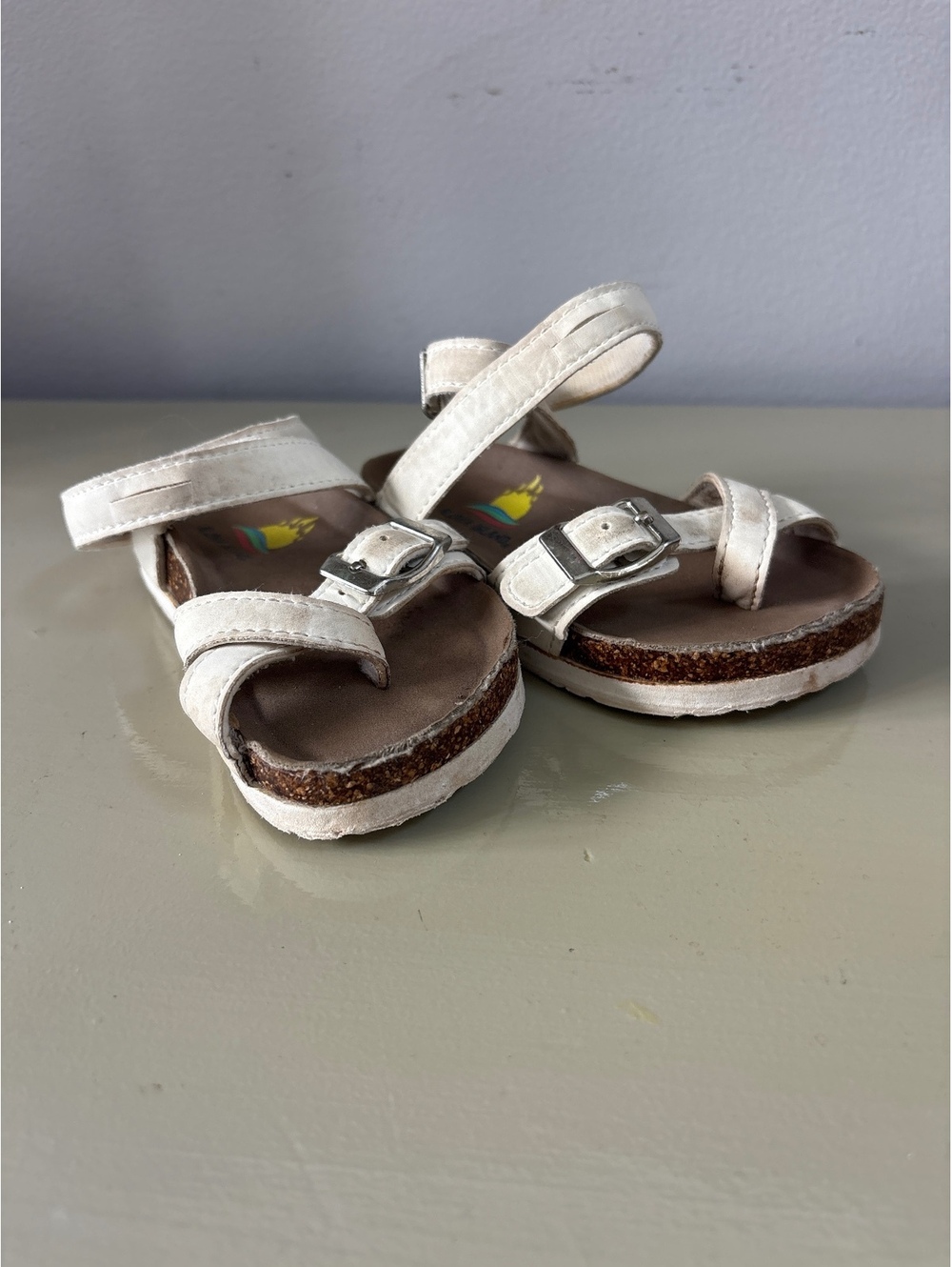 Aloha Island White Toddler Sandals Size 6 with Adjustable Straps Girls Kids